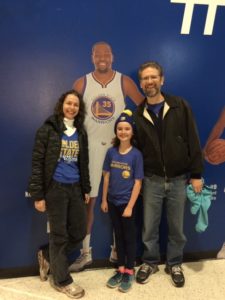 My family and I at the game - with a life-size KD