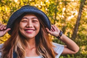 Happy, smiling Asian woman