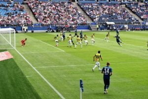 witnessing a soccer match