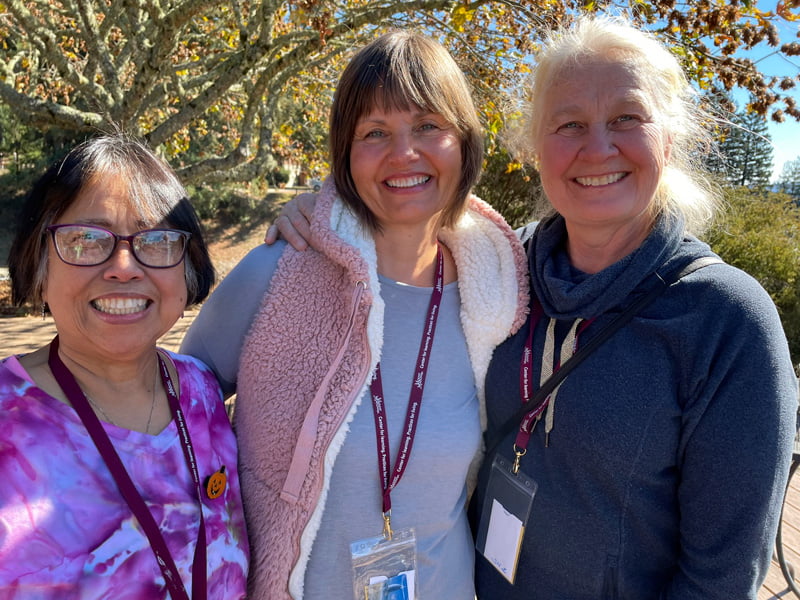 Teody, Ines and Nancy. Women from a previous retreat