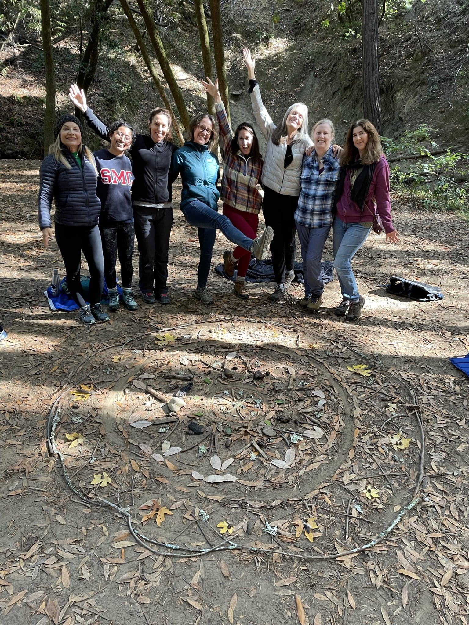 Nature Heals the Healer 2023 group photo with nature mandala